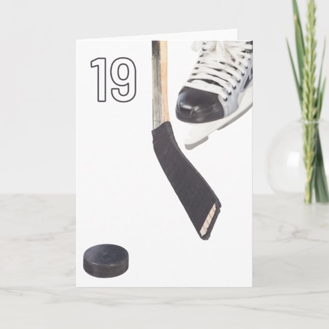 Lycklig 19:e födelsedagskortet för ishockey kort (Framsida)