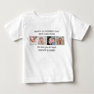 Lycklig 1:a Fars dag pappa 4 Fotokollage T Shirt