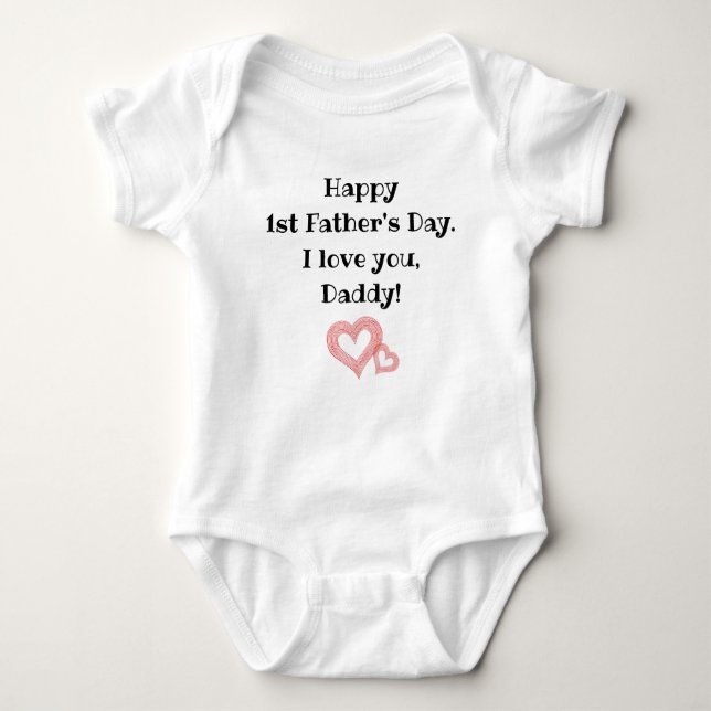 Lycklig 1:a Fars dag, pappa, Gift från Baby, T Shirt (Framsida)