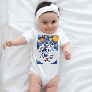 Lycklig 1:a Fars dag, pappa! Hjärt/anpassat namn T Shirt