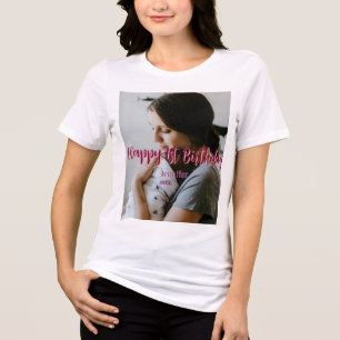 Lycklig 1:a födelsedag barn baby mor röd orange st t shirt