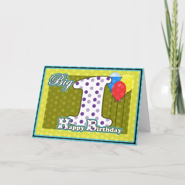 Lycklig 1:a födelsedag: Första stora födelsedag Kort (Framsida)