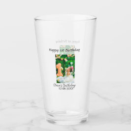 Lycklig 1:a födelsedag, fotoenkel elegant cutemode glaskopp