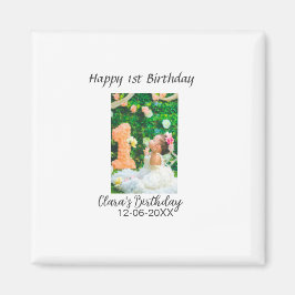 Lycklig 1:a födelsedag, fotoenkel elegant cutemode magnet