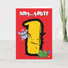 Lycklig 1:a födelsedag kort