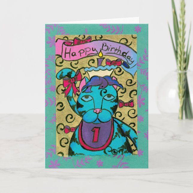 Lycklig 1:a födelsedag kort (Framsida)