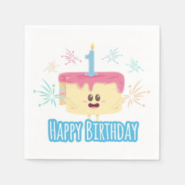 Lycklig 1:a födelsedag pappersservett