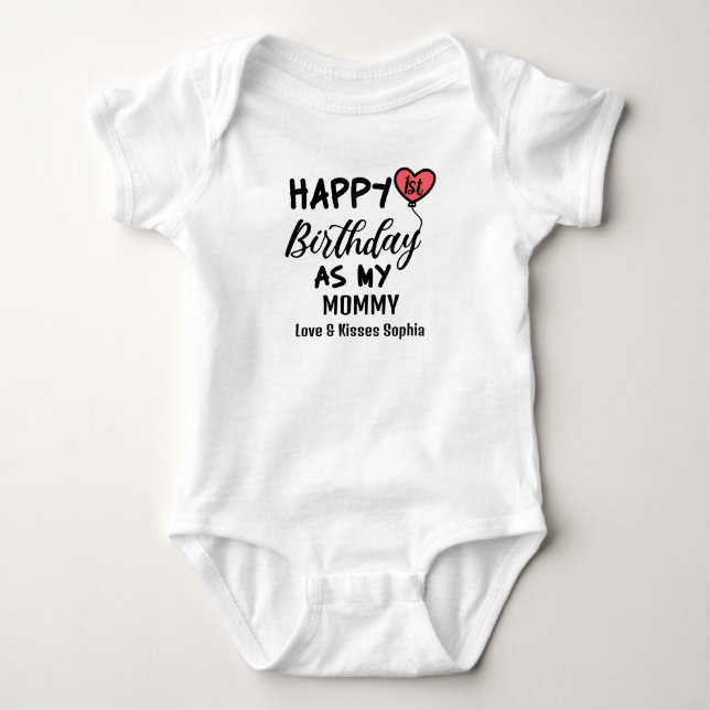 Lycklig 1:a födelsedag som min Mamma och Kisses T Shirt (Framsida)