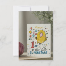 "Lycklig 1:a födelsedag till vår lilla superstjärn