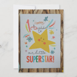 "Lycklig 1:a födelsedag till vår lilla superstjärn Inbjudningar