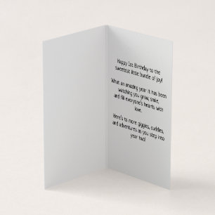 Lycklig 1:a födelsedagen - Barnskort Kort