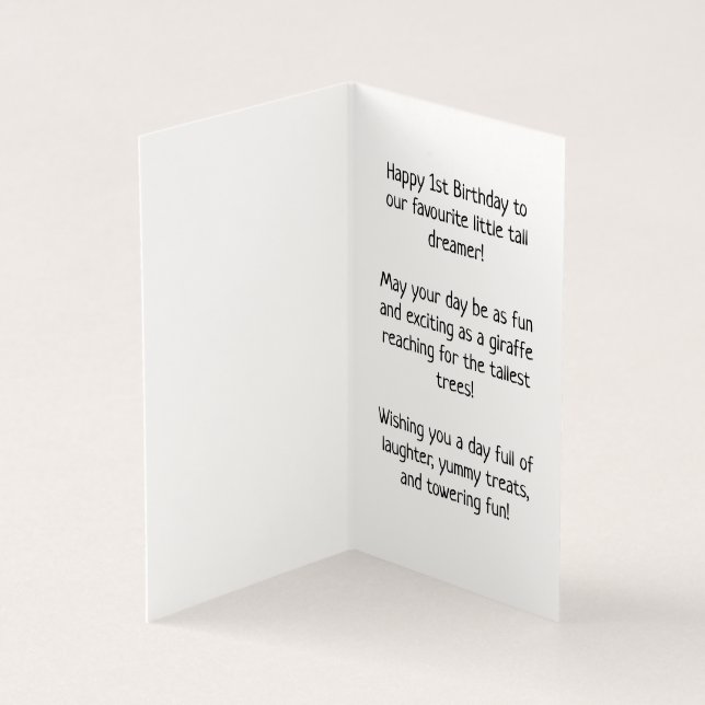 Lycklig 1:a födelsedagen - Barnskort Kort (Insida)