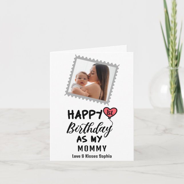 Lycklig 1:a födelsedagen som min Mamma Foto Helgkort (Framsida)