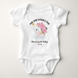 Lycklig 1:a Mors dag Baby-kostydräkt T Shirt