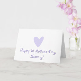 Lycklig 1:a Mors dag | Cute Little Lilac Heart Kort