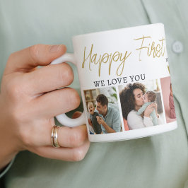 Lycklig 1:a Mors dag Mamma Baby 5 Fotokollage Kaffemugg