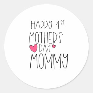 Lycklig 1:a Mors dag Mamma Runt Klistermärke