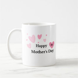 Lycklig 1:a Mors dag med Hearts på en Kaffemugg