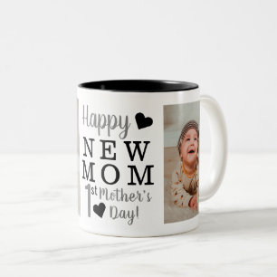 Lycklig 1:a Mors dag New mamma Photo Två-Tonad Mugg