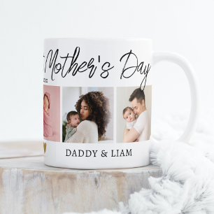 Lycklig 1:a Mors dag Nya mamma 5 Fotokollage Kaffemugg