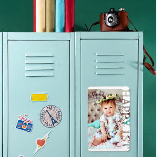 Lycklig 1-års födelsedags fotominne magnet