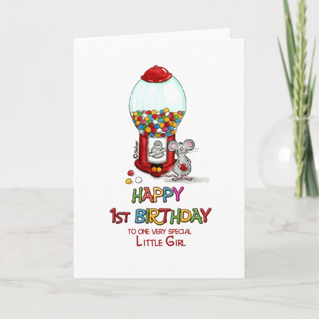 Lycklig 1 födelsedag till en mycket speciell liten kort (Framsida)
