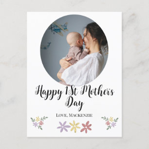 Lycklig 1St Mors dag enkelt mamma & baby Helg Vykort