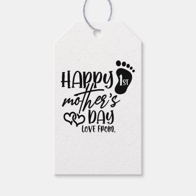 Lycklig 1ST Mors dag Presentetikett (Framsidan)