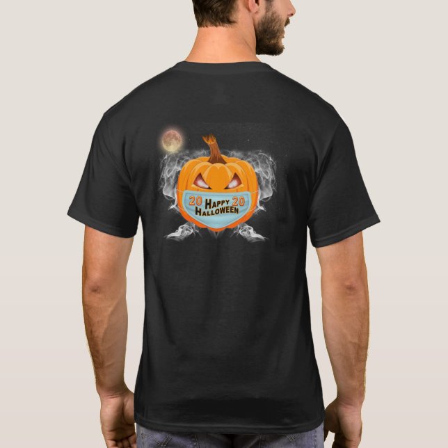 : Lycklig 2020 Halloween Fire Eyed Pumpkin T Shirt (Baksida)