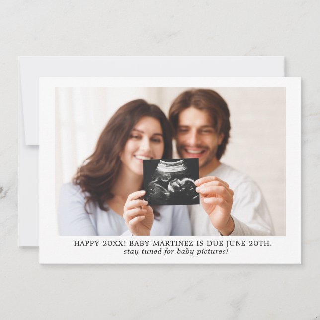 Lycklig 2021! Nyårsfotomeddelande om Gravid Meddelande (Framsida)