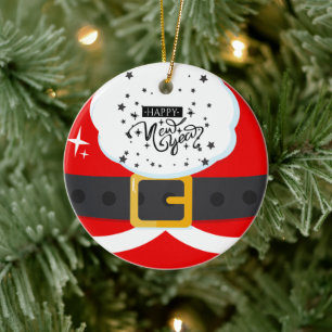 Lycklig 2023 Nyår Jultomten Kostym Ornament