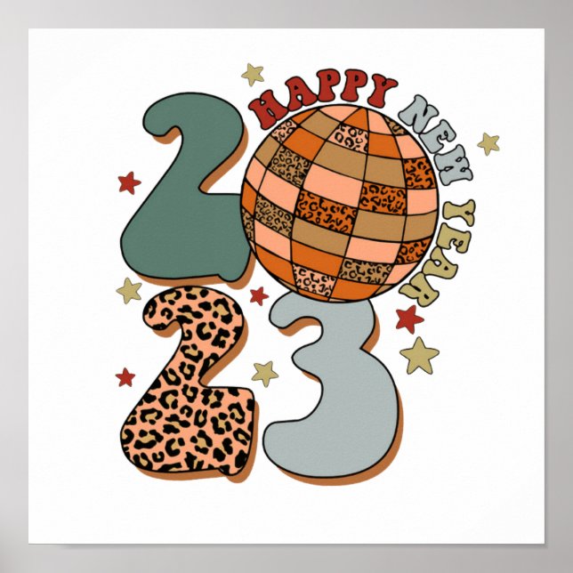 Lycklig 2023 | Nytt år 2023 | GOTT NYTT ÅR Poster (Framsidan)