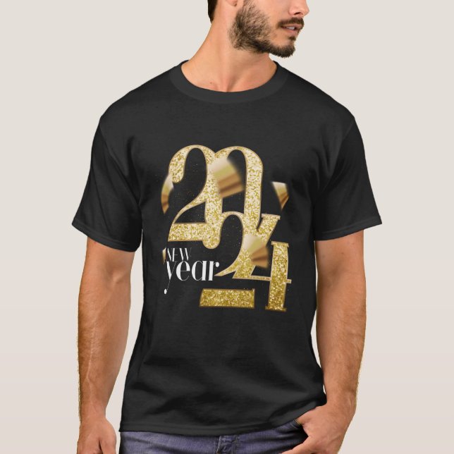 Lycklig 2024-Nyårsafton, betalningsleveranser 2024 T Shirt (Framsida)