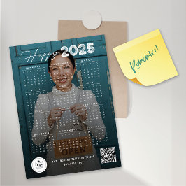 Lycklig 2025-kalender - nyårskort för foto