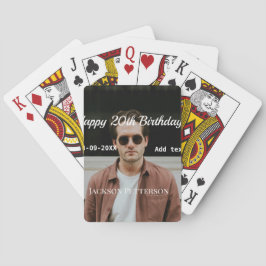 Lycklig 20-årsdag, enkelt fototillägg namn datum m casinokort