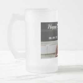 Lycklig 20-årsdag, enkelt fototillägg namn datum m frostat ölglas