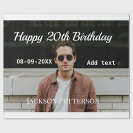 Lycklig 20-årsdag, enkelt fototillägg namn datum m presentpapper
