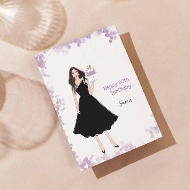 Lycklig 20-årsdagen, mode, julkort (Skapare uppladdad)