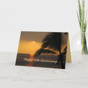 Lycklig 20-årsjubiléet Tropical Sunset Kort
