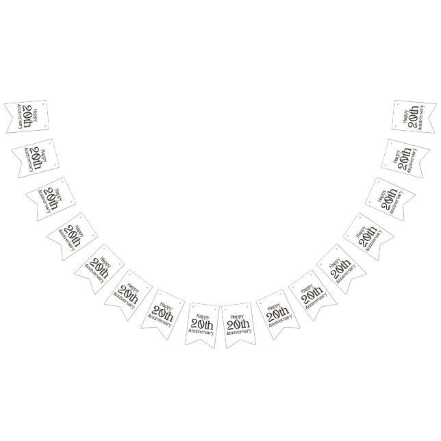 Lycklig 20-årsjubileum Girlang Banner Vimplar (Alla)