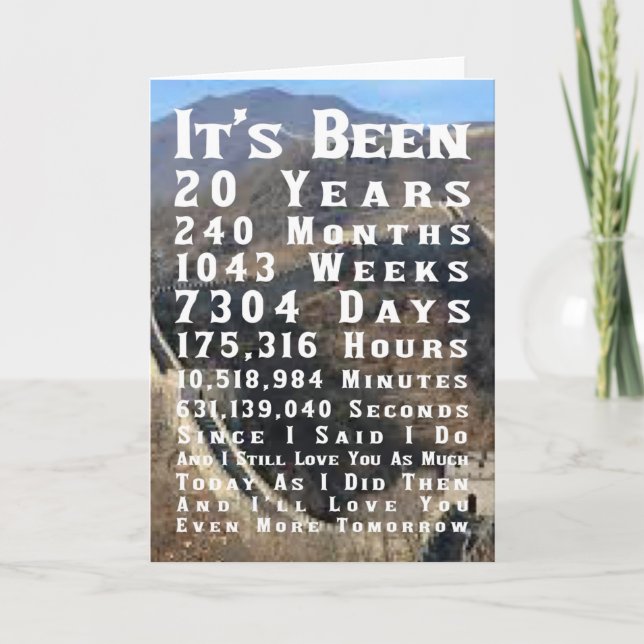 Lycklig 20:e Chinan Bröllop-årsdagen Kort (Framsida)