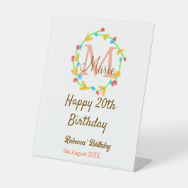 Lycklig 20: e födelsedag tillsätt namn monogram an