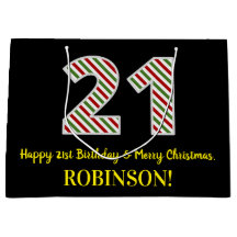 Lycklig 21:a födelsedag och God jul, eget namn