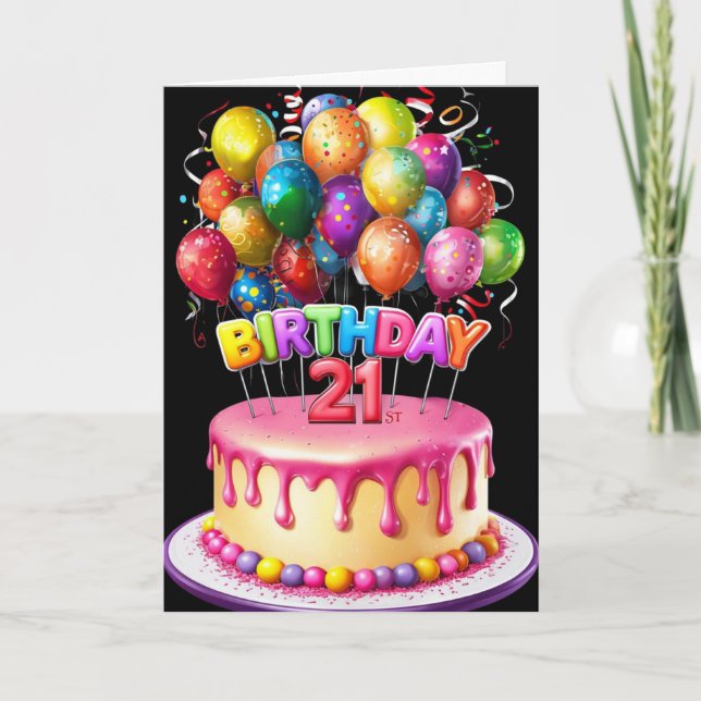 Lycklig 21:a födelsedagen kort (Framsida)
