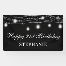 Lycklig 21:a födelsedagen Mason Burk Ljus Black Wh