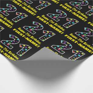 Lycklig 21:a födelsedagen, Roligt Colorful Stars M Presentpapper