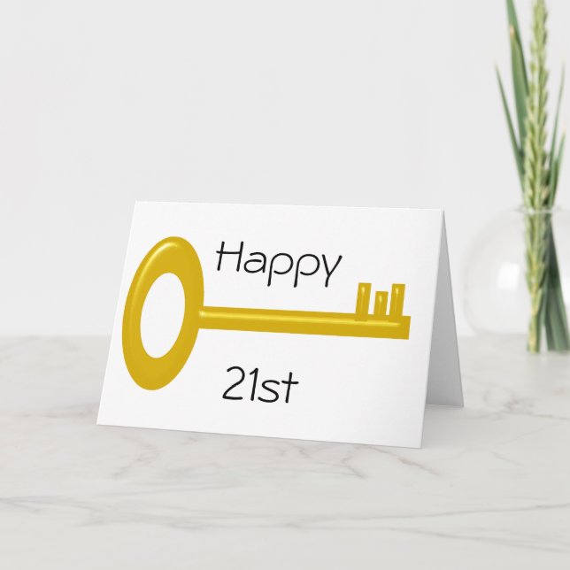 Lycklig 21:a födelsedagskortet kort (Framsida)