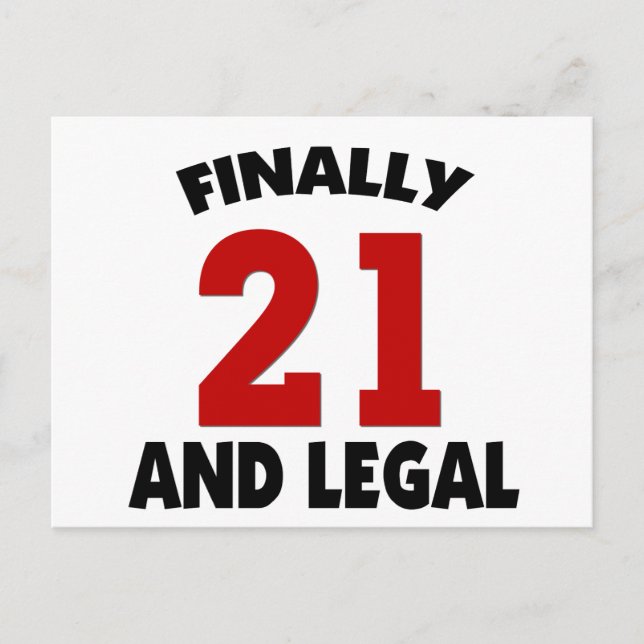 Lycklig 21 födelsedag vykort (Framsida)