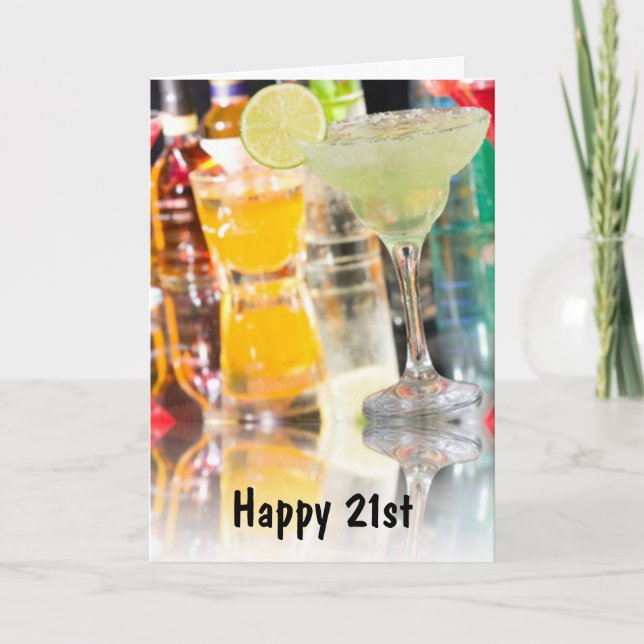 LYCKLIG 21st=PARTY ENJOY CELEBRATE DIN DAG Kort (Framsida)