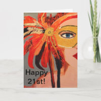 "Lycklig 21st" Sassy Dam Birthday Card